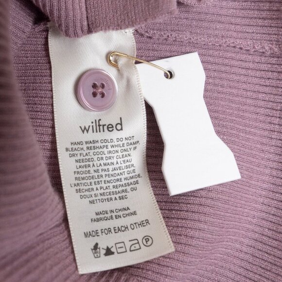 Aritzia Wilfred Cardigan V Neck Sweater Soft Knit Slim Claremont Pink Purple - Picture 13 of 14